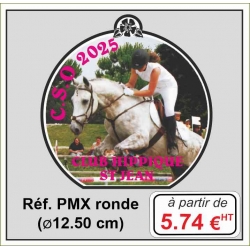 Plaque métal num Réf. PMX diam : 12,5cm